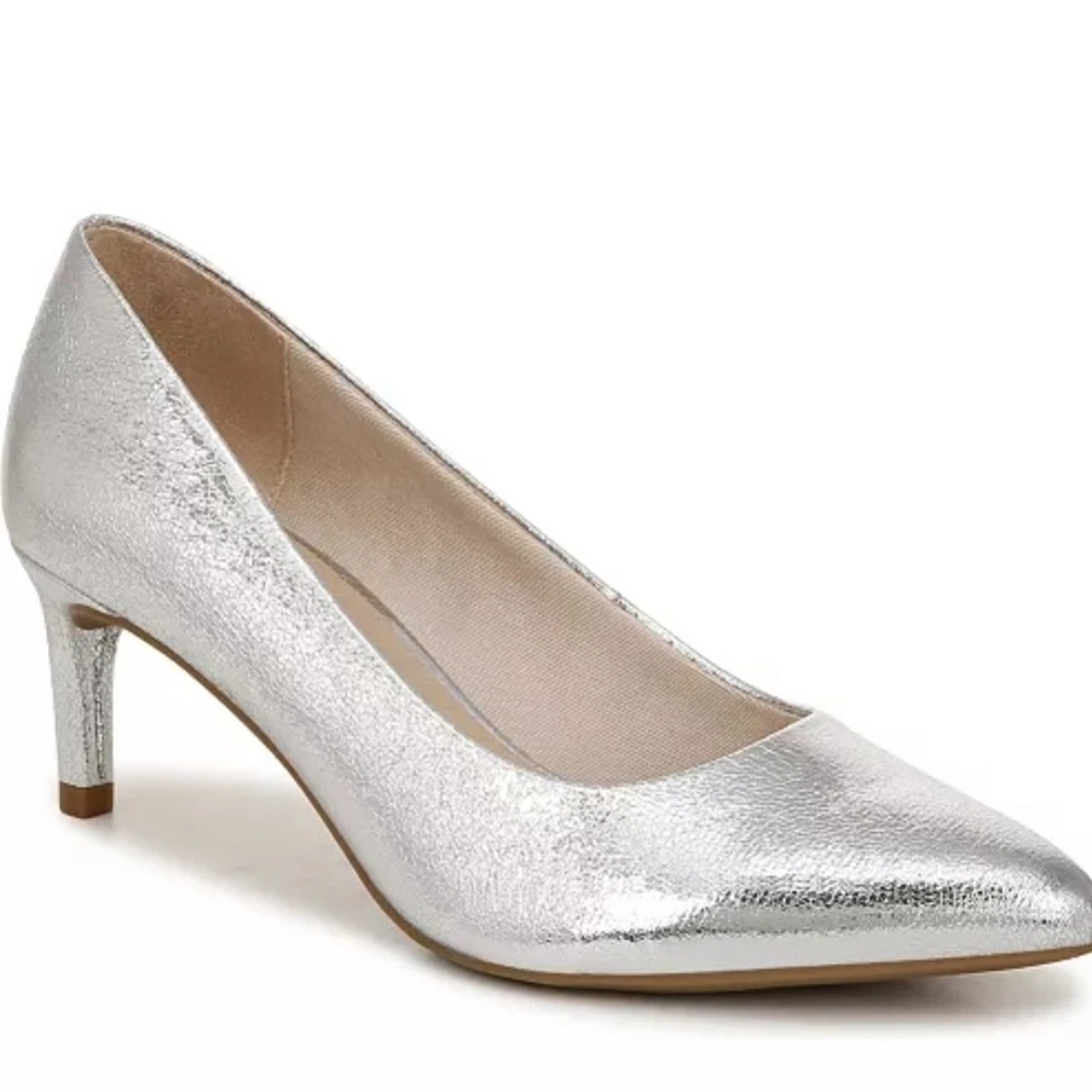 Life Stride Shimmering Silver Heels